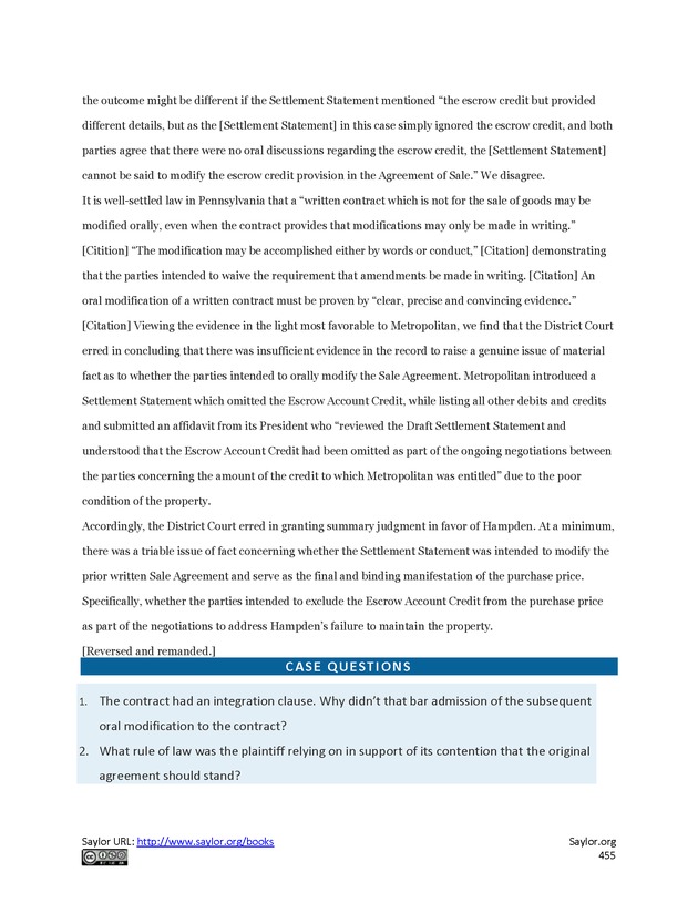 Business Law and the Legal Environment - Page 455